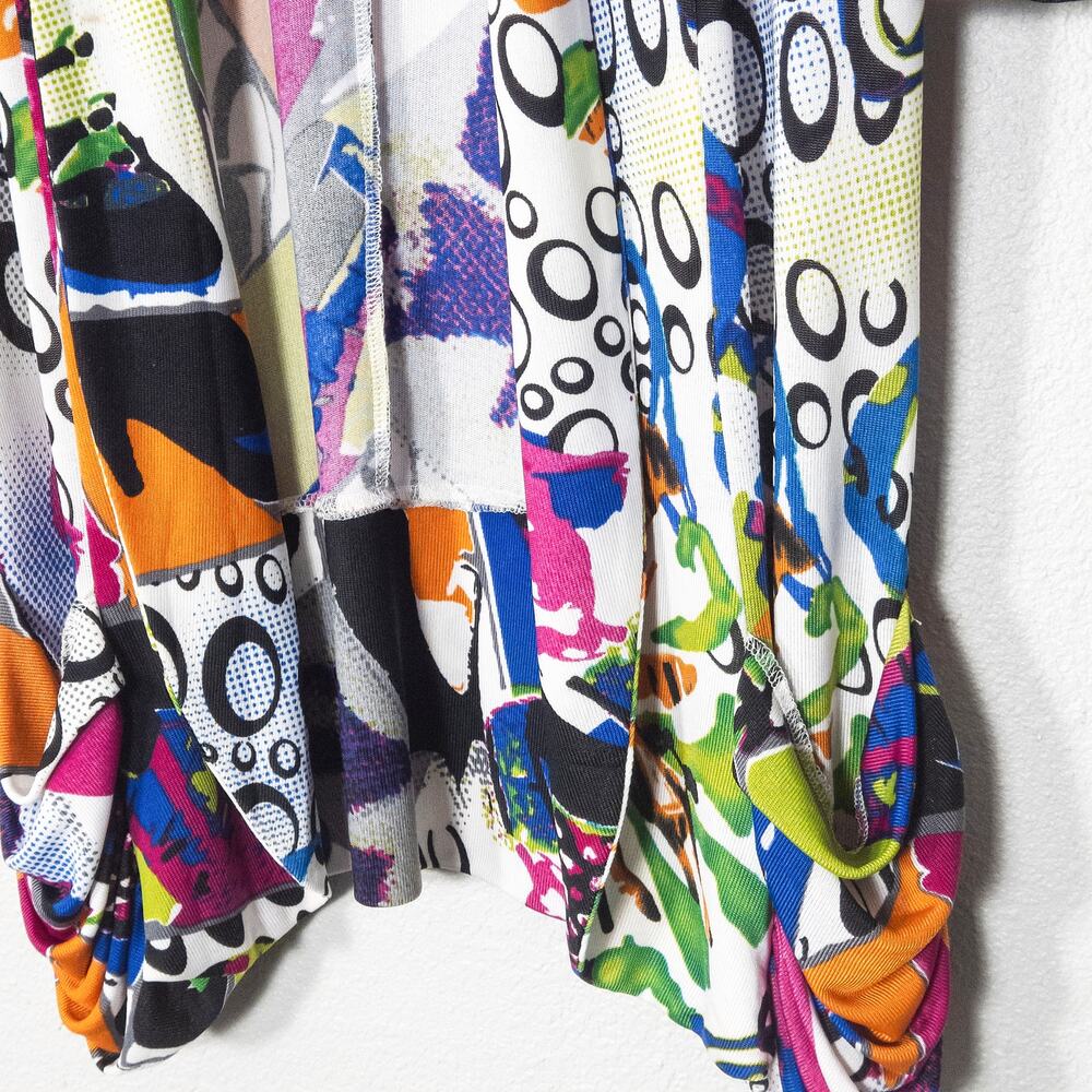 Anna Sui Silk Blend Abstract Print Cardigan XL Artful Statement - Picture 6 of 9
